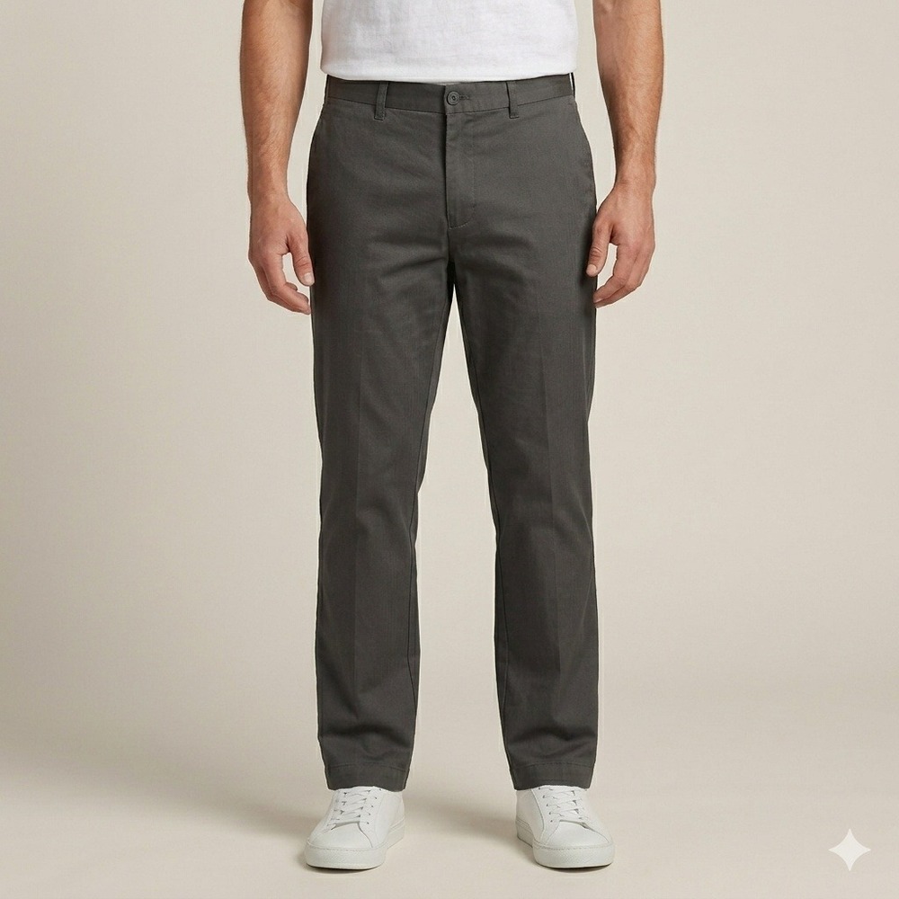 Haggar Chino Pants Smart‎ Wash Premium Comfort 38x30 Grey NWT